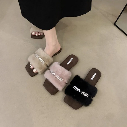【Shoes】合わせやすいファースリッパ　Z8042