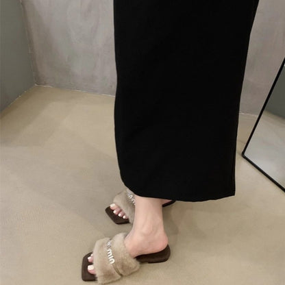 【Shoes】合わせやすいファースリッパ　Z8042