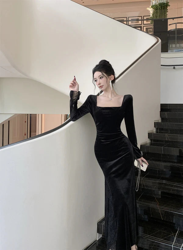 【Dress】レース切り替えスリットワンピース　Ｗ14526