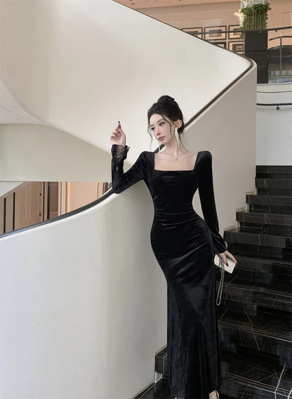 【Dress】レース切り替えスリットワンピース　Ｗ14526