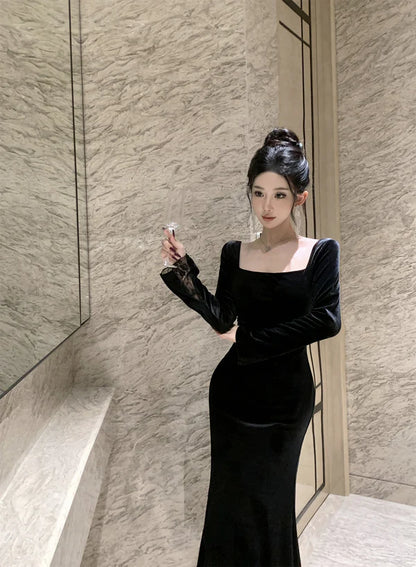 【Dress】レース切り替えスリットワンピース　Ｗ14526