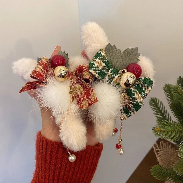 【雑貨】クリスマスヘアクリップアクセサリー    W14618