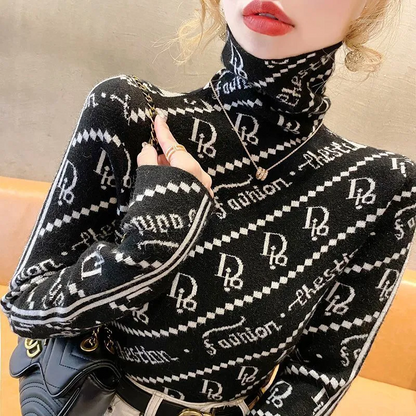 【Tops】2色展開ハイネックニット　Z8240