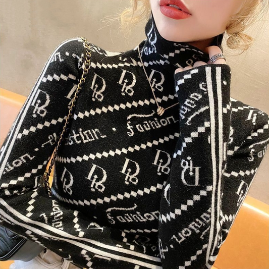 【Tops】2色展開ハイネックニット　Z8240