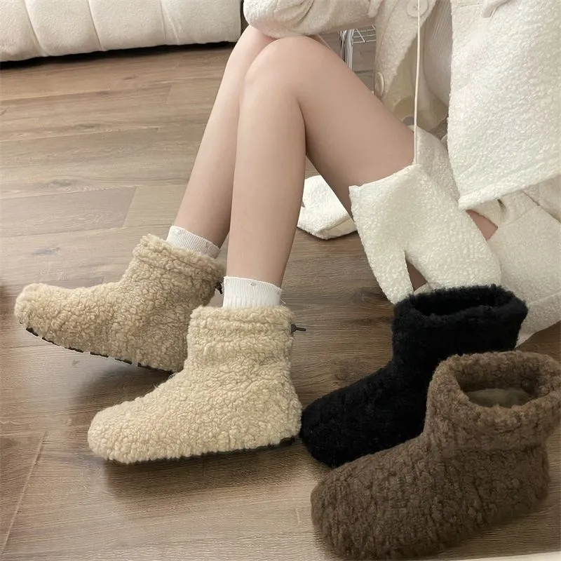 【Shoes】ラムウールブーツ4色展開　Z8337