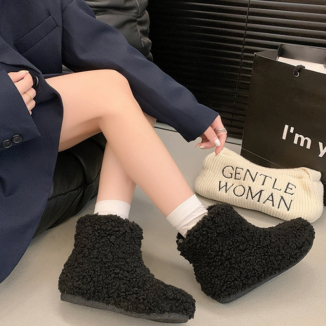 【Shoes】ラムウールブーツ4色展開　Z8337