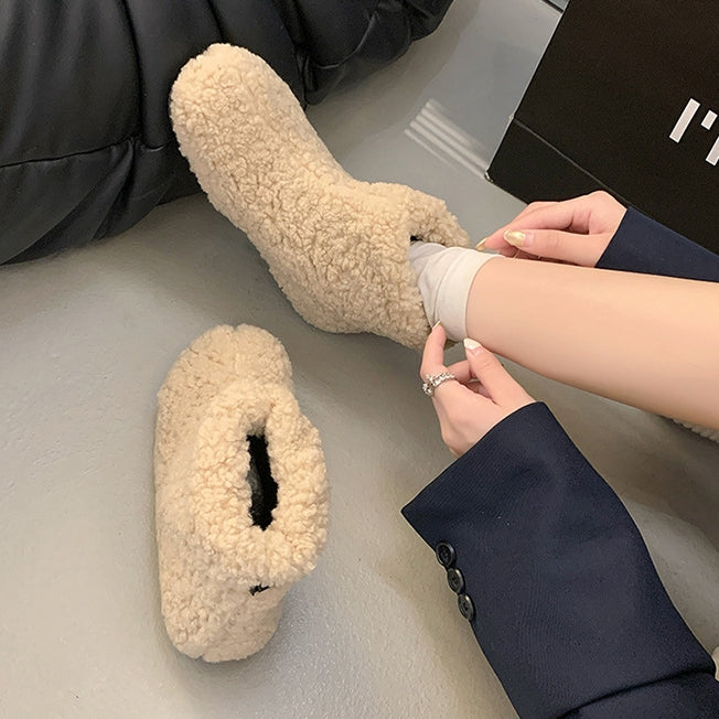 【Shoes】ラムウールブーツ4色展開　Z8337