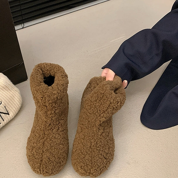 【Shoes】ラムウールブーツ4色展開　Z8337