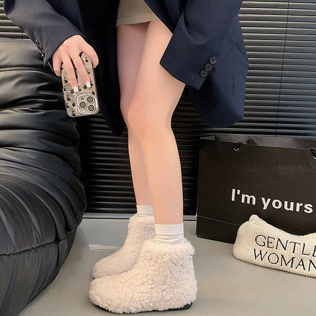 【Shoes】ラムウールブーツ4色展開　Z8337