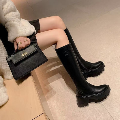 【Shoes】厚底ハイブーツ2色　Z8370