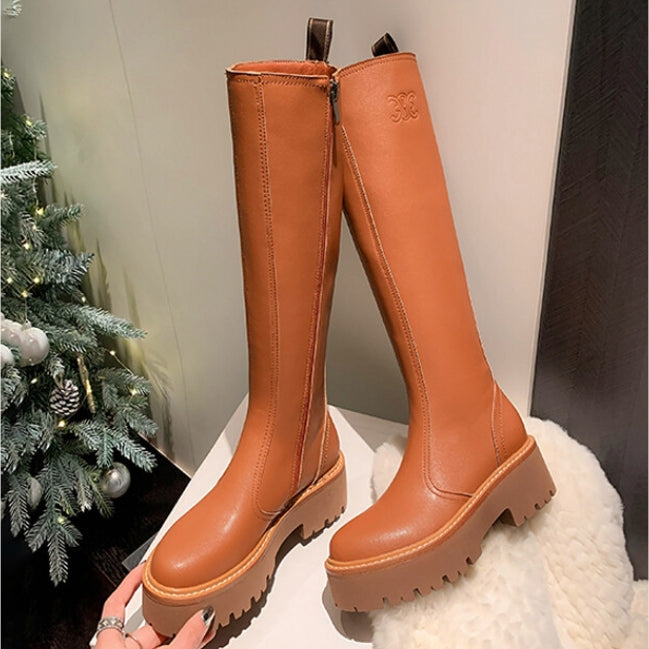 【Shoes】厚底ハイブーツ2色　Z8370