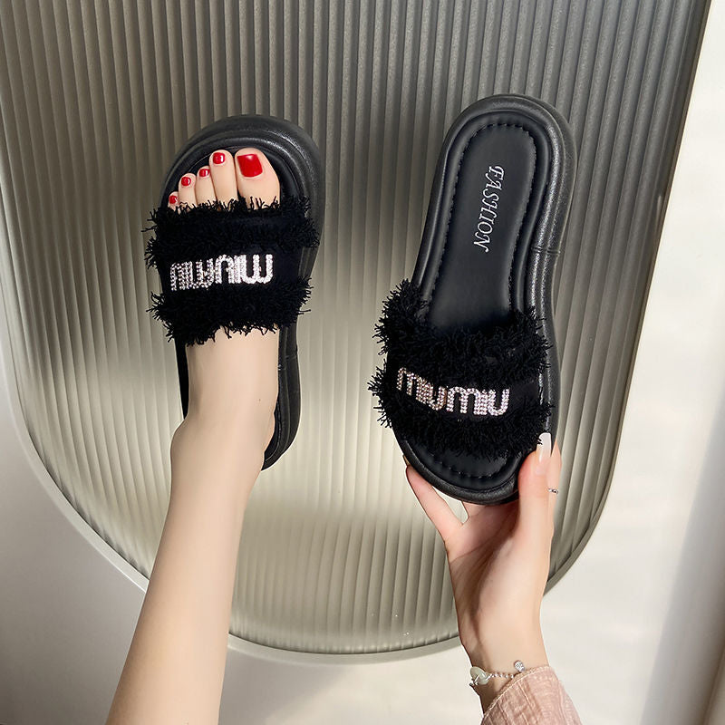 【Shoes】夏美脚厚底スリッパ  T01642