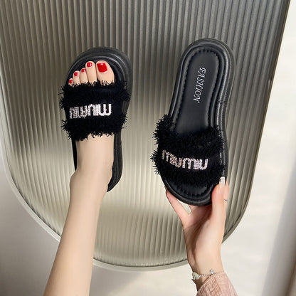 【Shoes】夏美脚厚底スリッパ  T01642