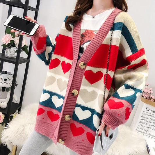 【outer】大好評ルーズ ニットセーター付2色