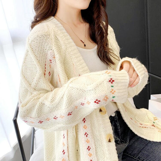 【outer】清新気質アップ森ガールカーディガン3色合わせやすい