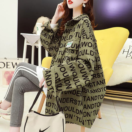 【outer】秋新作おすすめアルファベットプリントフードゆったり3色