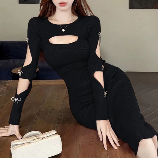 【Dress】透かし彫りワンピース　W10136