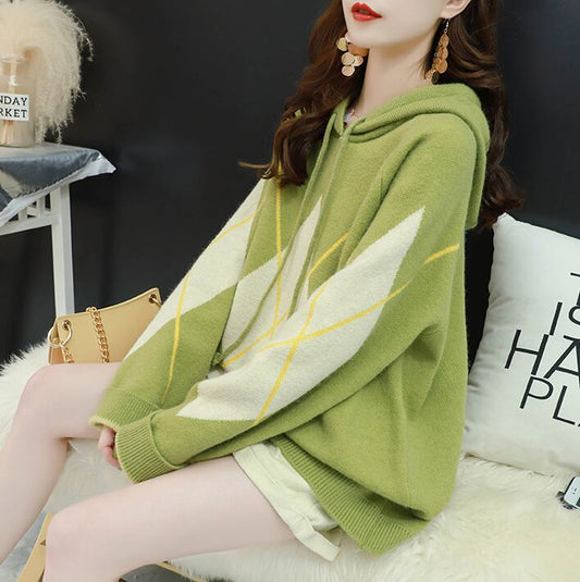 【tops】ファッションend清新！カラーマッチングセーター2色