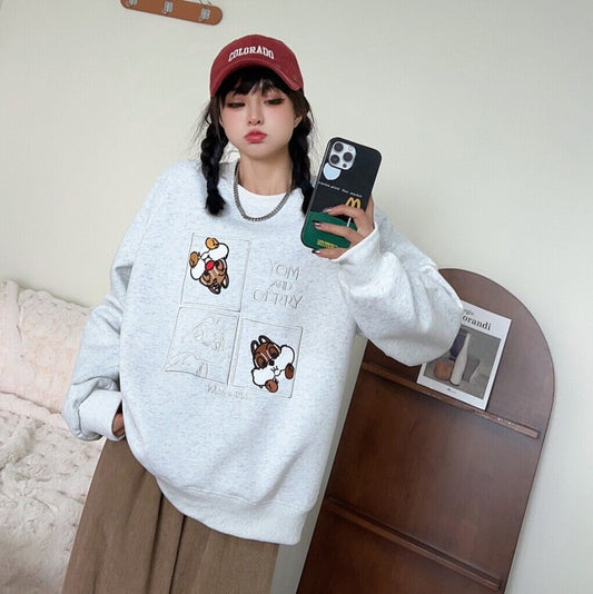 【tops】oversize刺繍スウェットK0119