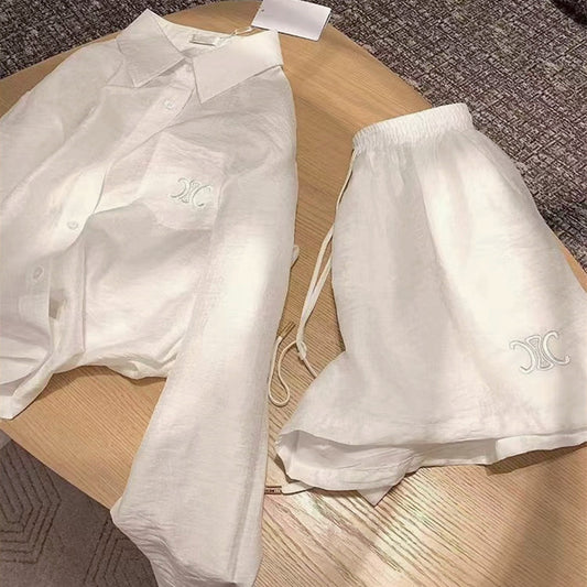 【Set】シャツ+ショートパンツ2点セット 　W12532