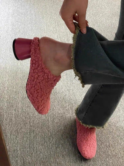 【Shoes】ハイヒールファースリッパ　Z8339