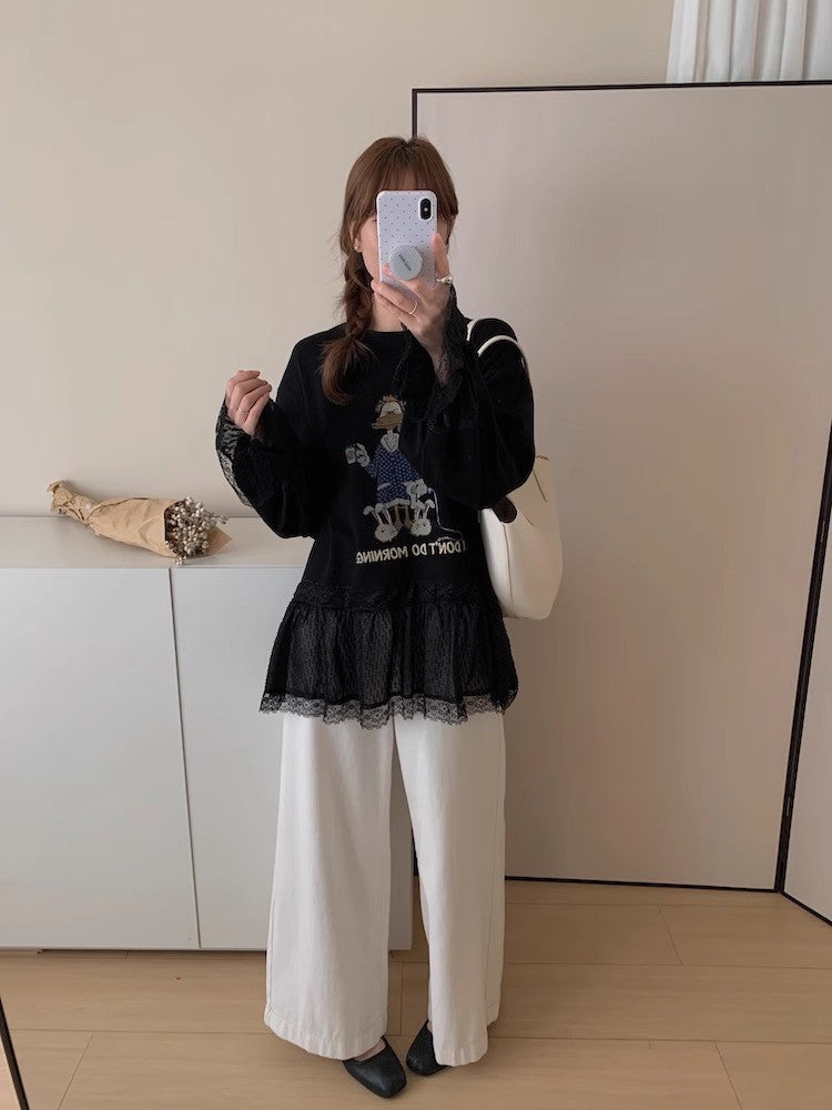 【Tops】予約通販！キャラクターレースTシャツ T01355