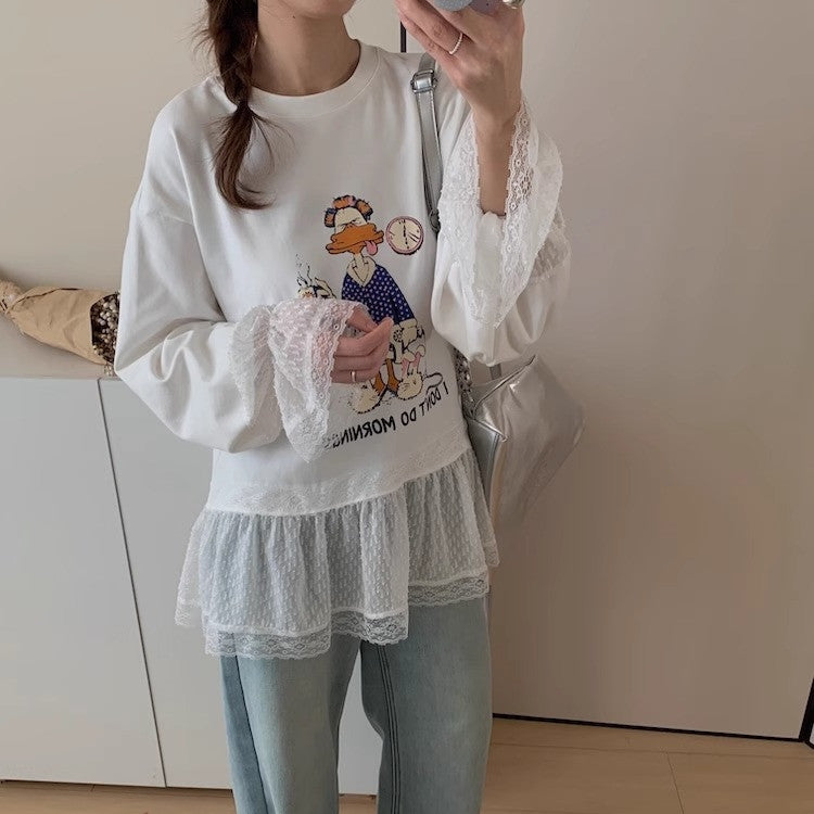 【Tops】予約通販！キャラクターレースTシャツ T01355
