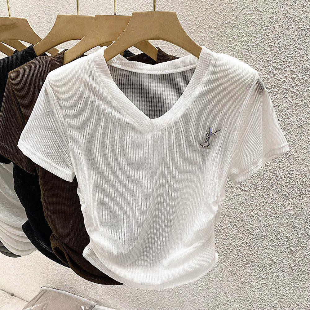 【Tops】VネックＴシャツ    W12343