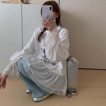 【Tops】予約通販！キャラクターレースTシャツ T01355