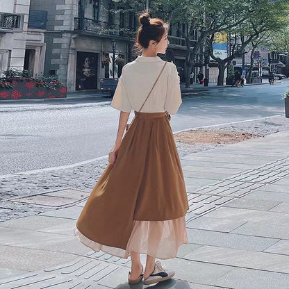 【Dress】切り替えデザインシャツワンピース　W10848