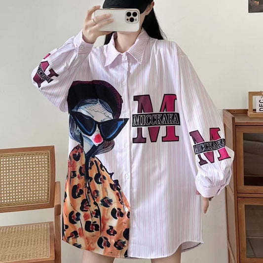 【tops】カートゥーンシャツトップス　M21372