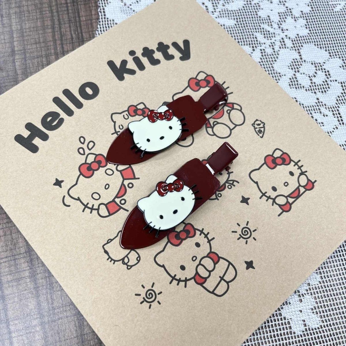 【雑貨】可愛い猫柄ヘアピン2点 T01252