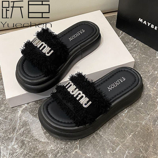 【Shoes】夏美脚厚底スリッパ  T01642