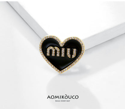 【雑貨】ハート♡ダイヤモンドブローチ   W13379