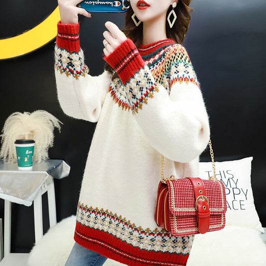 【tops】秋新作ジャカード合わせやすいカジュアル大好評セーター3色