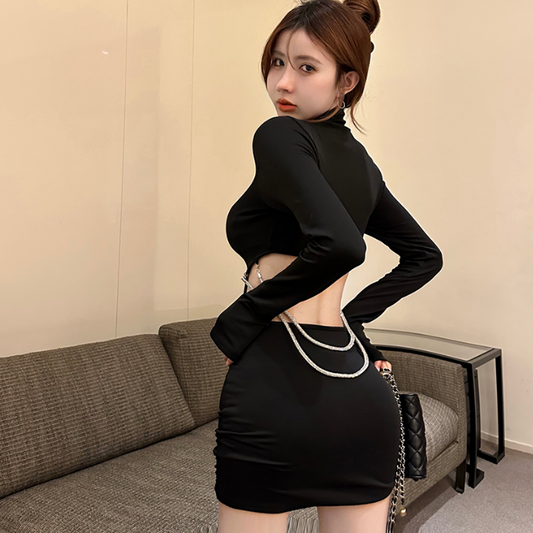 【Dress】バックレースワンピース　Z7486