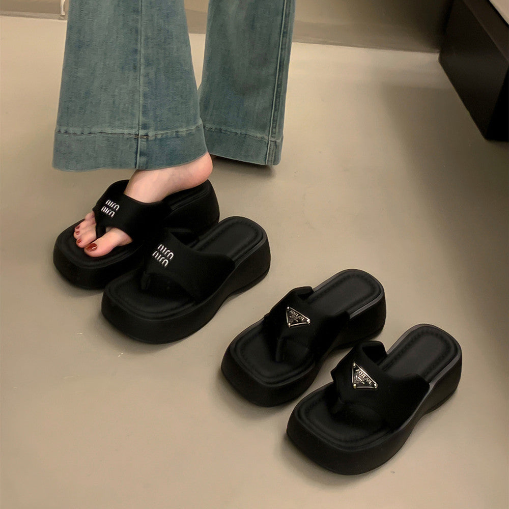 【Shoes】厚底スリッパ　　Ｗ12368