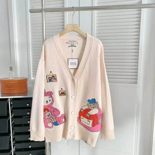 【outer】Vネックニットカーデ　M21429