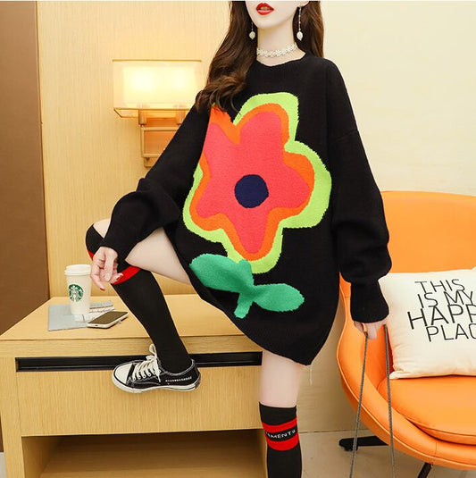 【tops】絶対欲しいスウィートニットセーターゆったり2色