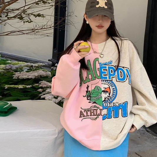 【tops】oversize切り替えスウェットG19807