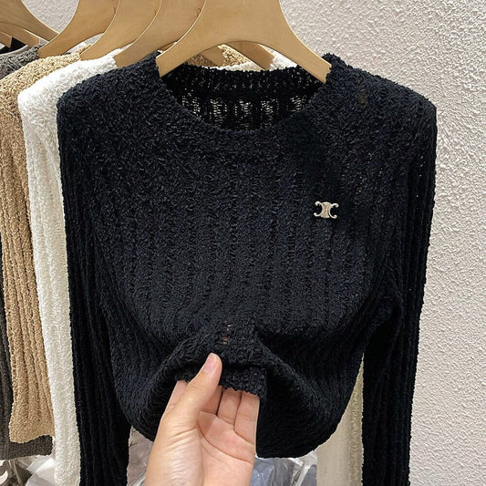 【tops】透かし編みトップス　N2449