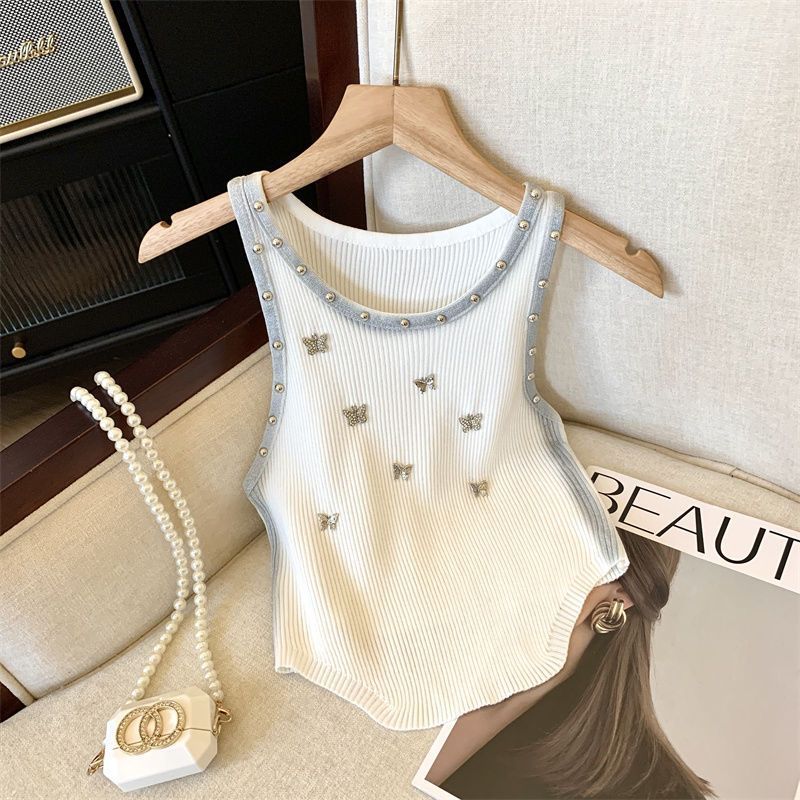 【Tops】ダイヤモンド蝶々タンクトップ T01423