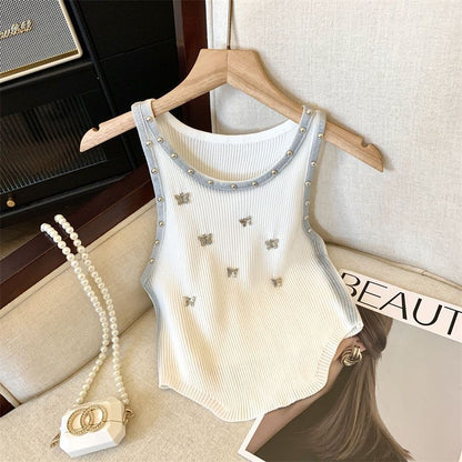 【Tops】ダイヤモンド蝶々タンクトップ T01423