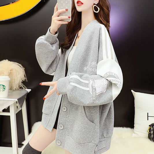 【outer】韓国系超人気カジュアルフードゆったり2色合わせやすい