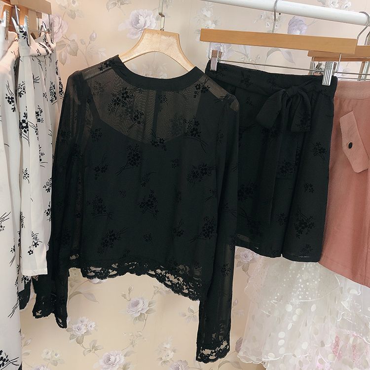 【Set】セットアップ　シャツ + スカート T01259