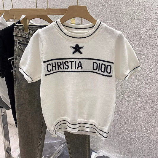 【tops】半袖ニットトップス　M21887