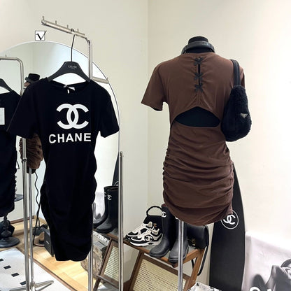 【Dress】2色展開タイトワンピース     W12525