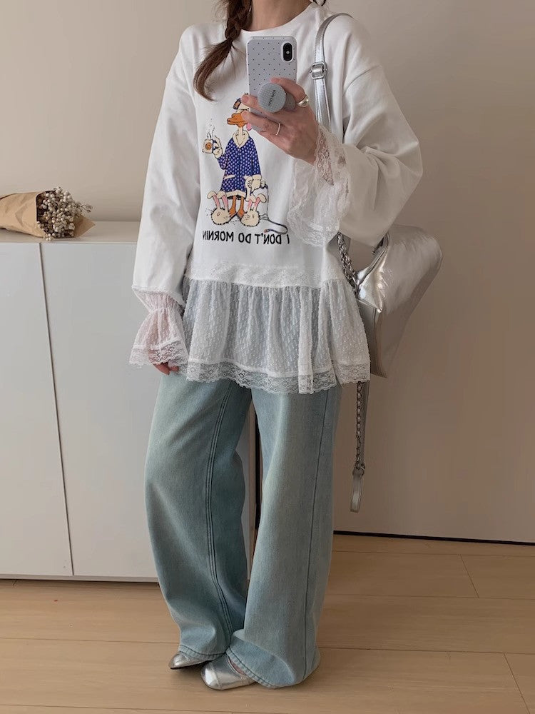 【Tops】予約通販！キャラクターレースTシャツ T01355