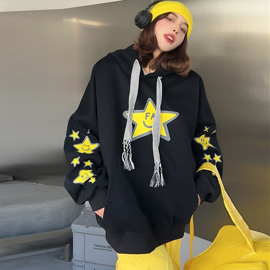 【tops】星柄プリントフーディーG19797