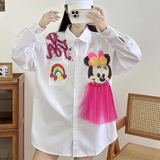 【tops】カートゥーンシャツトップス　M21386